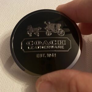 Coach Black Leatherware Belt Buckle with Silver Accents